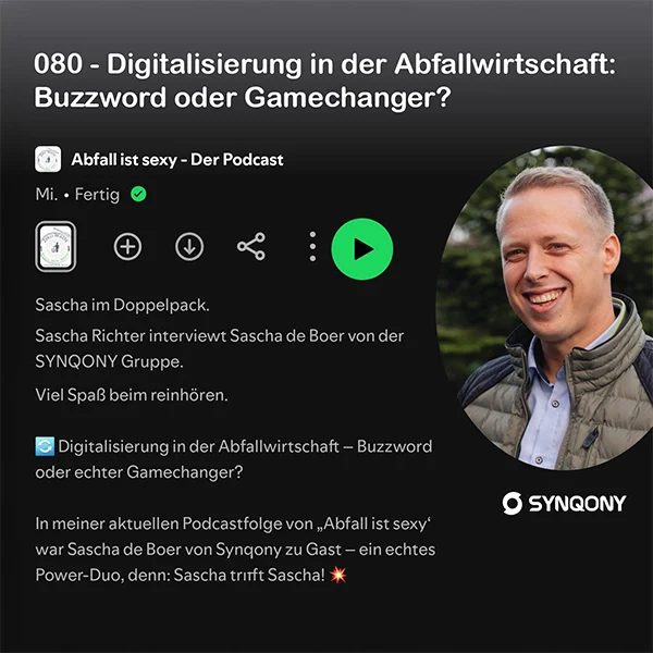 Hören Se den Podcast "Digitalisierung in der Abfallwirtschaft, Buzzword oder Gamechanger?"